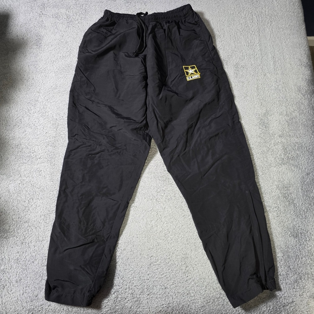 UNICOR Unisex Medium Regular APFU Training Pants Black US Army‎ Nylon Wind Pants